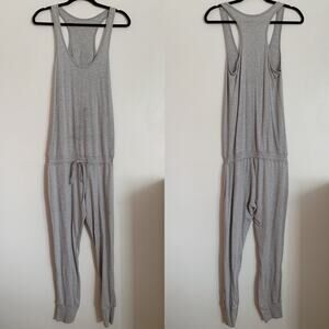 Light Grey Beyond Yoga Terry Cloth Scoop Neck Jumpsuit XS